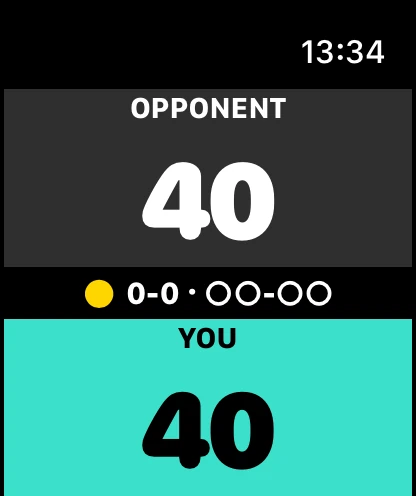 Golden Point Watch scorekeeper at 40–40 with golden point next